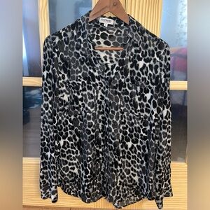 Women’s EXPRESS Portofino leopard print blouse medium